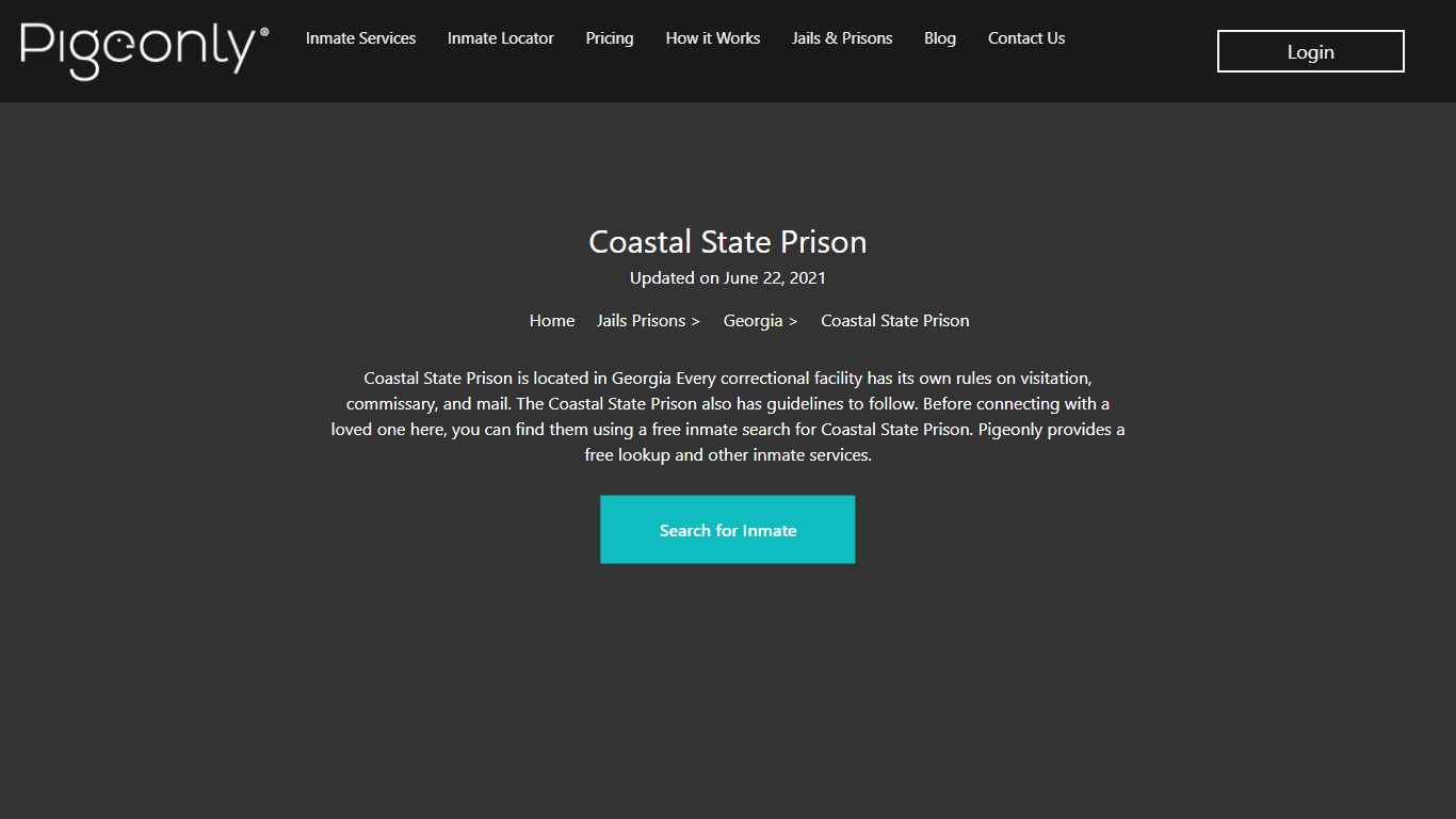 Coastal State Prison Inmate Search | Georgia