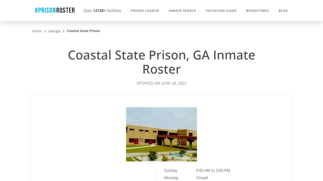 Coastal State Prison, GA Inmate Roster